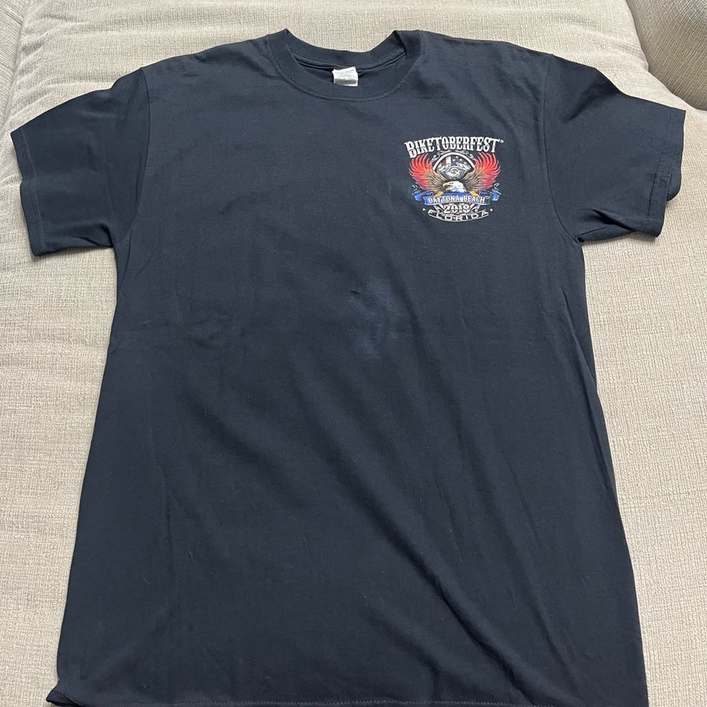 2018 Biketoberfest 26th Annual Biker Daytona Beach Graphic Black T-Shirt Sz M